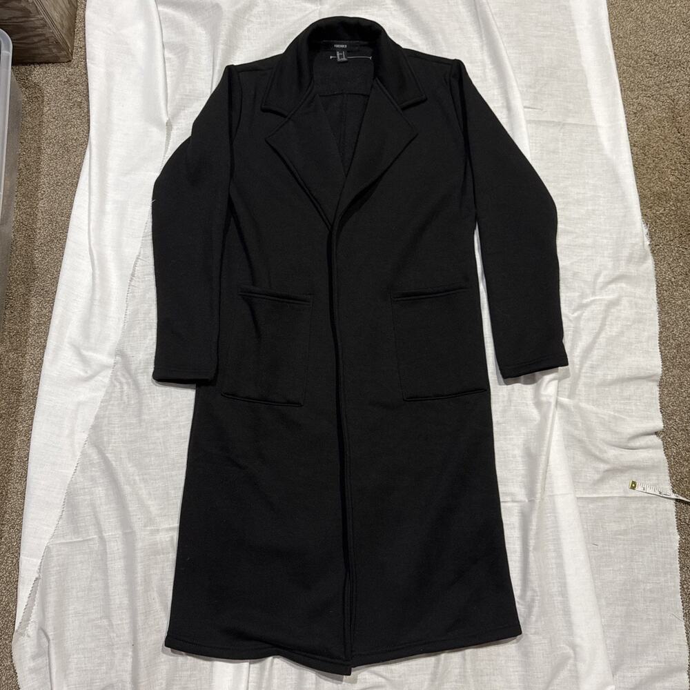 Forever 21 Black Trenchcoat Lightweight W/Pockets Size S